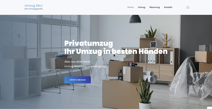 Umzug Miro Webdesign & UX / UI Design